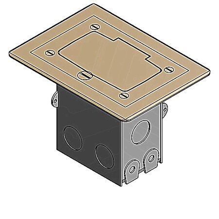 Abb RESI 1G FLR BOX GFCI, BRASS PIGTAIL, 71W-GFCI-C